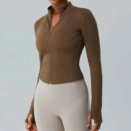 Women’s Fleece-Lined Yoga Jacket – Warm, Stretch & Breathable