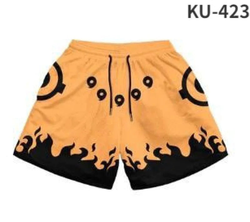 Anime Print Men’s Beach Shorts – Bold Summer Swimwear