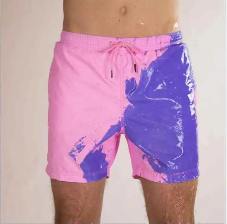 Color-Changing Beach Shorts – Heat & Water Reactive Swimwear