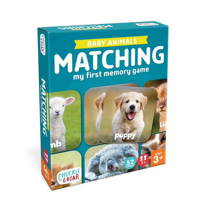 Chuckle & Roar - Matching Game Baby Animals - Board Game for Kids 3 and up - Concentration Game for Toddlers - Preschool Game