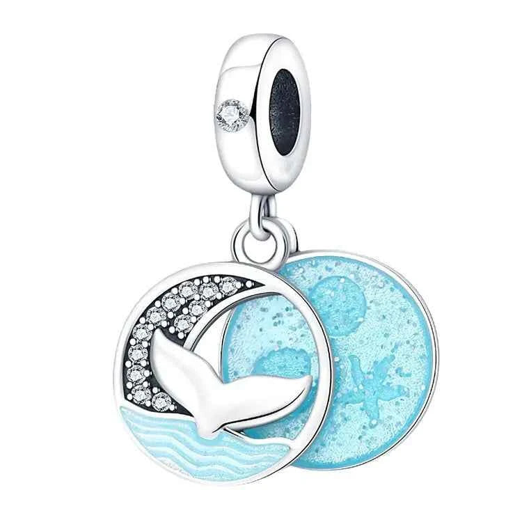 Ocean Blue Dolphin & Seahorse Pendant – DIY Jewelry Charms