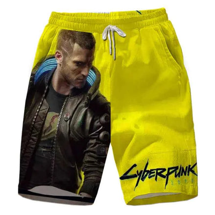 Cyberpunk 3D Print Beach Shorts for Couples