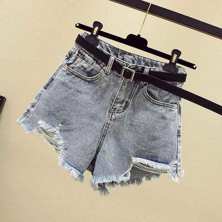 Women’s Distressed Ripped Denim Shorts – Summer High-Waist