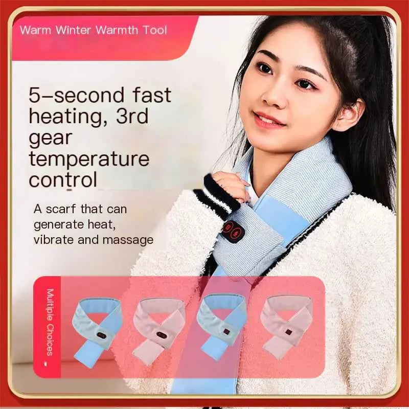 Heated Scarf for Neck Pain Relief | Unisex Electric Warming Scarf with Heat Therapy & Massage