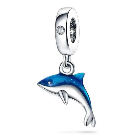 Ocean Blue Dolphin & Seahorse Pendant – DIY Jewelry Charms