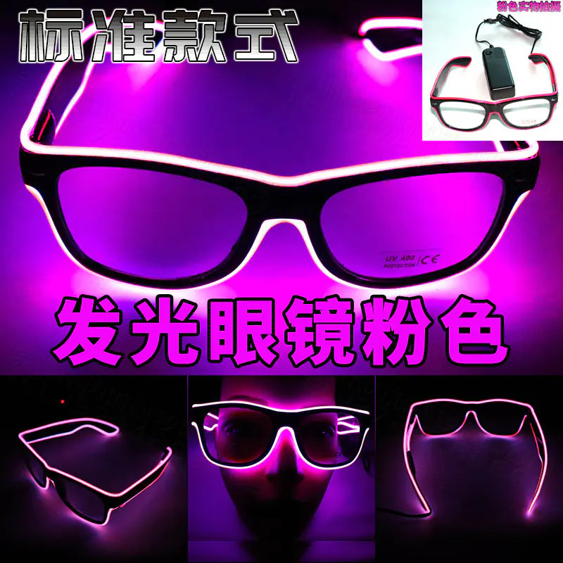 LED Neon Glow Glasses – Voice-Activated Light Up Party Shades for Music Events, Festivals, Raves & Clubs | Rechargeable Luminous Sunglasses in Multiple Neon Colors