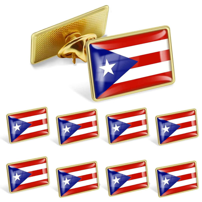12-Pack Puerto Rico Flag Pins – Metal Lapel Badges for Men & Women | Patriotic Souvenir, Travel Hat & Jacket Brooch, Bulk Gift Set
