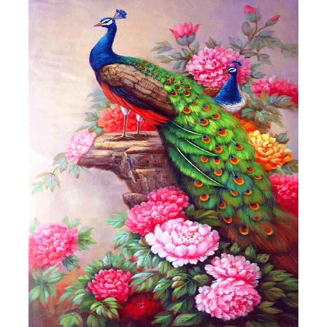 DIY Digital Peacock Oil Painting | Elegant Wall Art for Living Room Decor