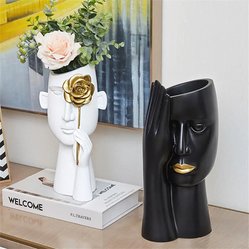 Creative Nordic Modern Vase – Artistic Resin Decor for Home & Office