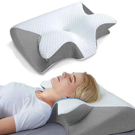 Orthopedic Memory Foam Cervical Pillow | Ergonomic Butterfly Neck Support Cushion for Pain Relief & Alignment