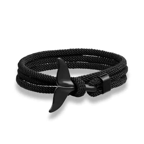 Ocean Whale Tail Anchor Bracelet – Adjustable Nautical Rope Bracelet for Couples & Ocean Lovers