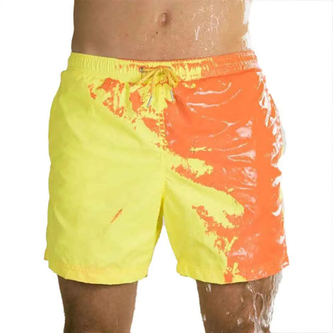 Color-Changing Beach Shorts – Heat & Water Reactive Swimwear