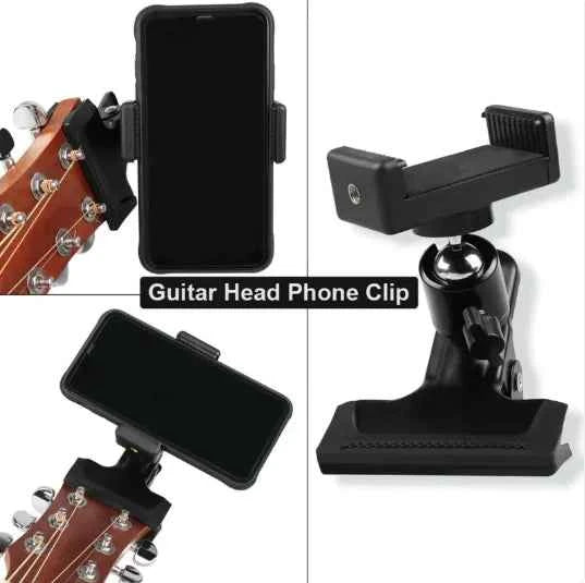 BrandName Phone Guitar Clip Stand – Secure Smartphone Attachment