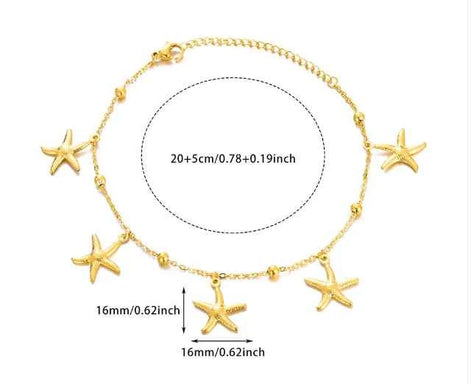 Ocean Charm Anklet – Seashell & Starfish Beach Jewelry