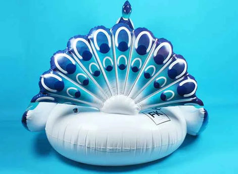 Inflatable Peacock Pool Float – Giant Ride-On Lounge Raft for Adults & Kids (Eco-Friendly PVC, 175x175x140cm)