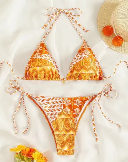 Bohemian Style Bikini Set – Sexy Summer Swimwear with Tribal Print