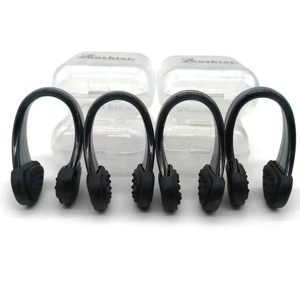 Set of 4 Waterproof Swimming Nose Clips – Soft Silicone Nose Plugs for Adults & Kids (Black)