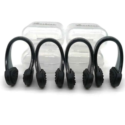 Set of 4 Waterproof Swimming Nose Clips – Soft Silicone Nose Plugs for Adults & Kids (Black)