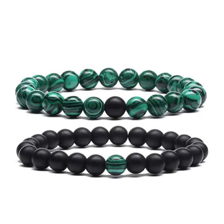 Couple’s Black Yoga Beaded Bracelet – Handmade Stone Bracelet for Men & Women