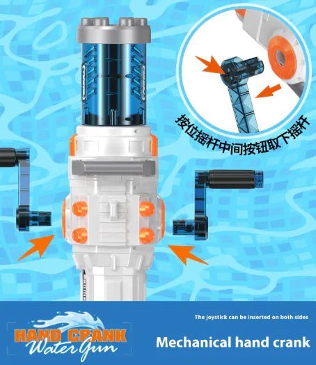 Gatling Hand-Crank Water Gun – Rapid-Fire Soaker for Ultimate Summer Battles