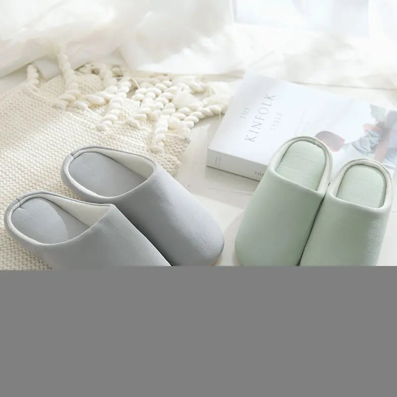 Indoor Cotton-Linen Home Slippers – Anti-Slip, Breathable, Soft Comfort Shoes for All Seasons