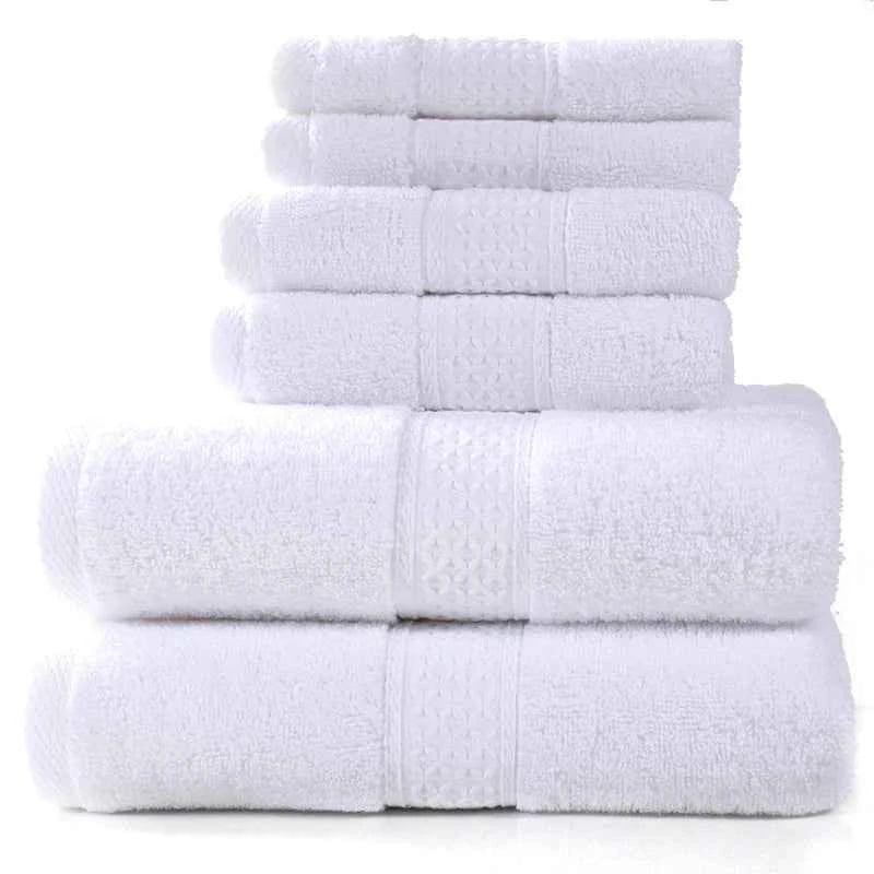 Cotton Absorbent Towel Set – 6-Piece Bath Towels, Hand Towels & Washcloths