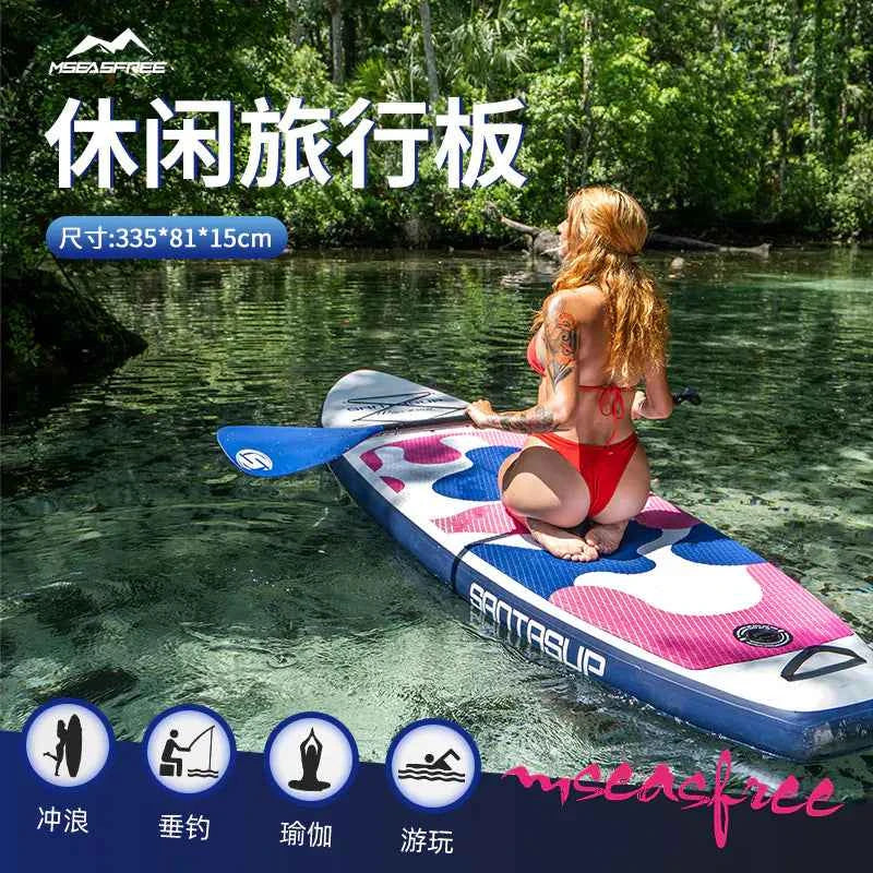 Inflatable SUP Paddle Board for Beginners – Lightweight Surfing & Water Sports Board (Durable PVC, Camouflage Design)