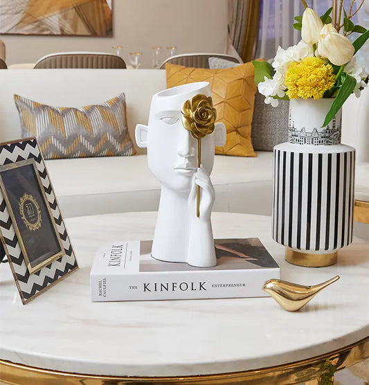 Creative Nordic Modern Vase – Artistic Resin Decor for Home & Office