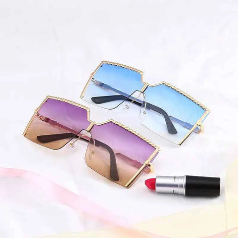 Trendy Frameless Sunglasses | UV400 Ocean Lens Fashion Shades