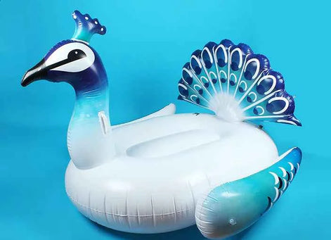 Inflatable Peacock Pool Float – Giant Ride-On Lounge Raft for Adults & Kids (Eco-Friendly PVC, 175x175x140cm)