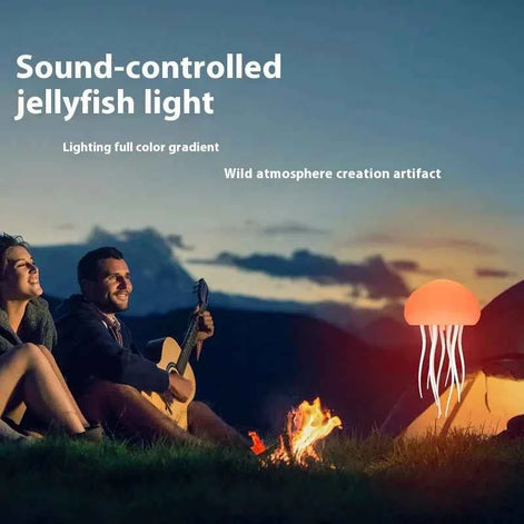 Jellyfish LED Lamp – Sound-Controlled Night Light for Relaxation, Bedroom & Office Decor