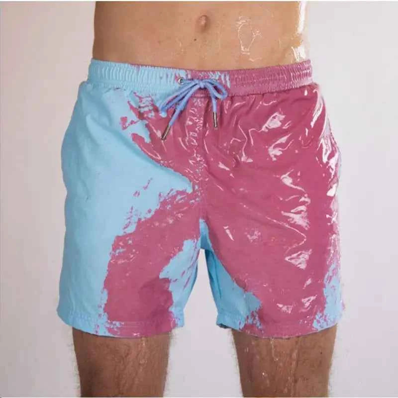 Color-Changing Beach Shorts – Heat & Water Reactive Swimwear