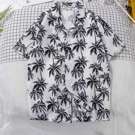 Men’s Short Sleeve Beach Floral Shirt | Tropical Button-Up Summer Shirt for Casual, Vacation & Resort Wear
