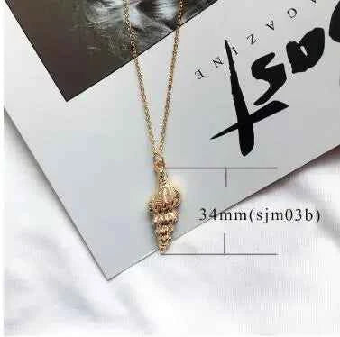 Alloy Shell Necklace | Ocean Life Pendant for Women – Elegant Beach Jewelry Gift