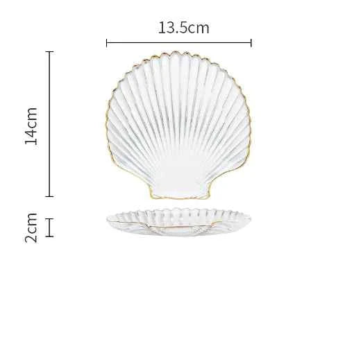 Ocean-Inspired Gold Trim Dish Set – Shell & Star Plates