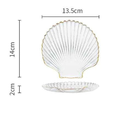 Ocean-Inspired Gold Trim Dish Set – Shell & Star Plates