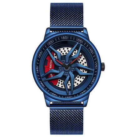 Men’s Waterproof Wheel Watch – Durable Stainless Steel Round Dial