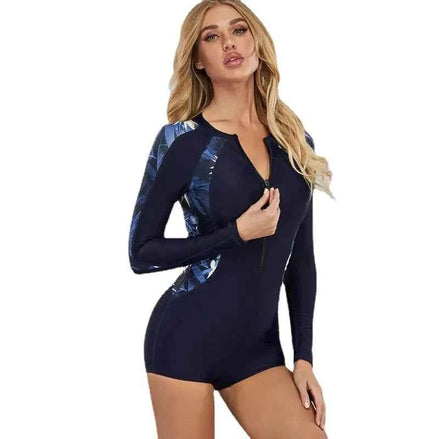OceanFit™ – Women’s UV Protection Long Sleeve Surfing Swimsuit (One-Piece)