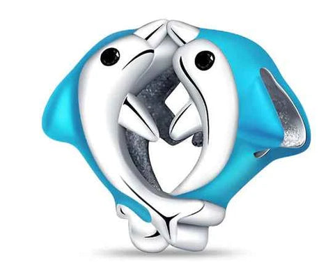 Ocean Blue Dolphin & Seahorse Pendant – DIY Jewelry Charms