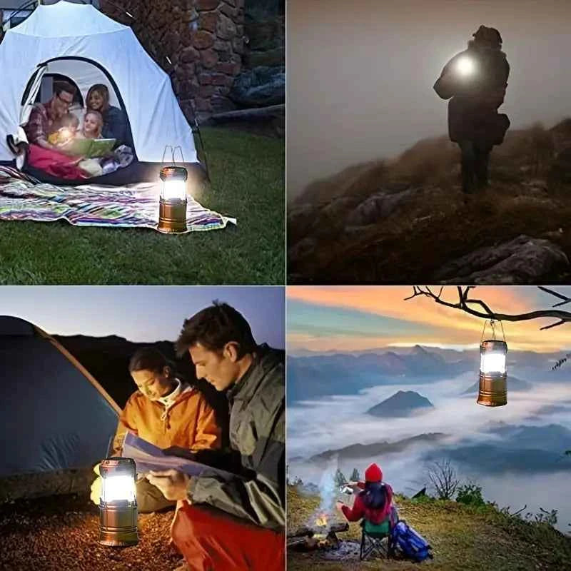 Portable Hand Crank Solar Lantern with Fan & USB Charger – LED Camping Light for Outdoor & Emergency Use