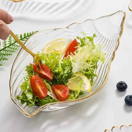 Creative Ocean Dim Sum Plate with Gilt Edging