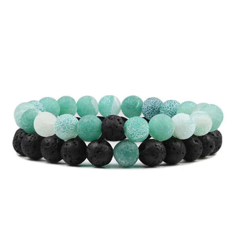 Couple’s Black Yoga Beaded Bracelet – Handmade Stone Bracelet for Men & Women