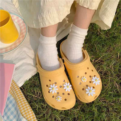 Summer Floral Non-Slip Slippers – Lightweight EVA Sandals for Beach, Home & Outdoor Fun