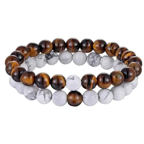 Couple’s Black Yoga Beaded Bracelet – Handmade Stone Bracelet for Men & Women