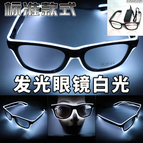 LED Neon Glow Glasses – Voice-Activated Light Up Party Shades for Music Events, Festivals, Raves & Clubs | Rechargeable Luminous Sunglasses in Multiple Neon Colors