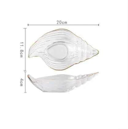 Creative Ocean Dim Sum Plate with Gilt Edging