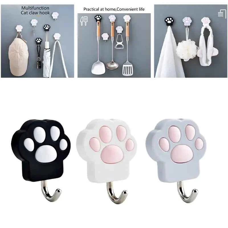 Cat Paw Wall Hook – Creative Punch-Free Towel & Key Hanger