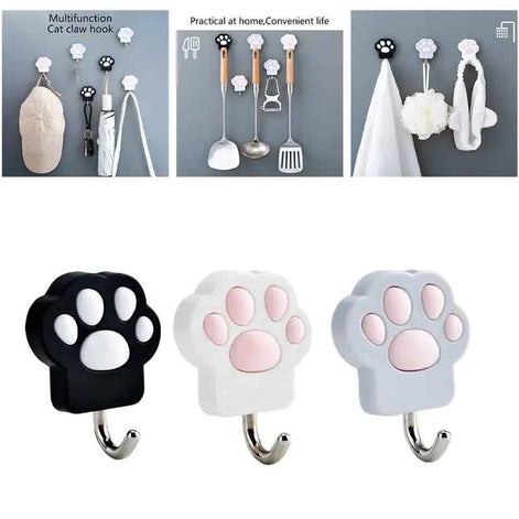 Cat Paw Wall Hook – Creative Punch-Free Towel & Key Hanger