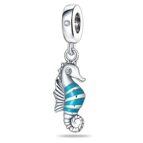 Ocean Blue Dolphin & Seahorse Pendant – DIY Jewelry Charms