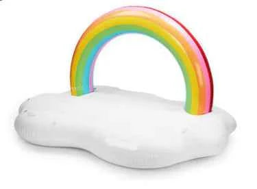 Inflatable Rainbow Cloud Island Float – Giant Floating Lounge for Adults & Kids (Eco PVC, 220x130x145cm, 400kg Capacity)